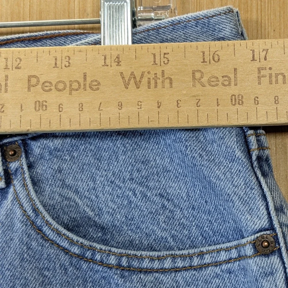 Levi Strauss Signature Mens Relaxed Fit Denim Shorts Jorts Light Wash Blue W34